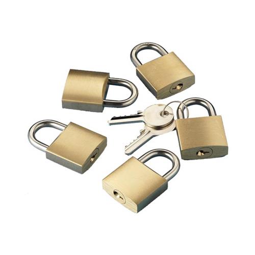 Lockwise Set 4 Lucchetti In Ottone Con 12 Chiavi Uguali - Per Armadietti, Palestra E Uso Esterno