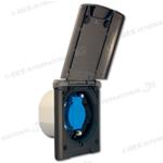 PRESA TV-SAT-230V-12V FORO DIAMETRO 90MM SAGOMATA GRIGIO