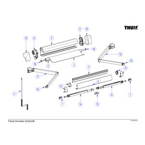 COPPIA GUSCI DX+SX PER TENDALINO THULE 5102 GRIGIO CHIARO