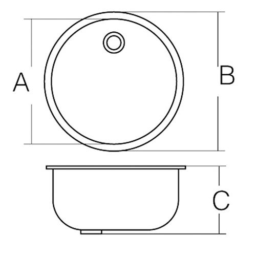 LAVELLO INOX TONDO DIAM 285MM