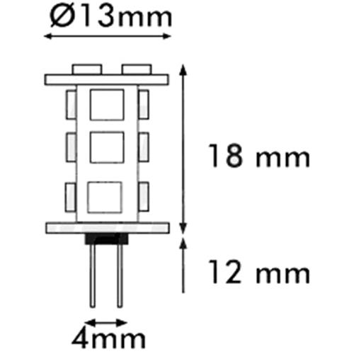 LAMPADA LED G4 93LUM 1,3W 12V BIANCO CALDO