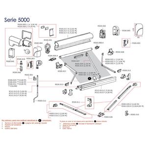 LEVA BLOCCO GAMBA PER TENDALINI THULE TUTTI MODELLI FINO AL 2015 (2 PZ) 1000, 3000, 4000, 4500, 5000, 5002 E 6002 