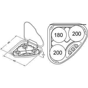 PIANO COTTURA A GAS CON 3 FUOCHI SERIE BASIC LINE 330 SX