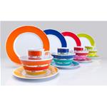 KIT PIATTI E ACCESSORI IN MELAMINA 4 PERSONE 16PZ VARIETÀ DI COLORI