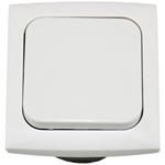 INTERRUTTORE UNIPOLARE + CORNICE + SCATOLA PROT. BIANCO