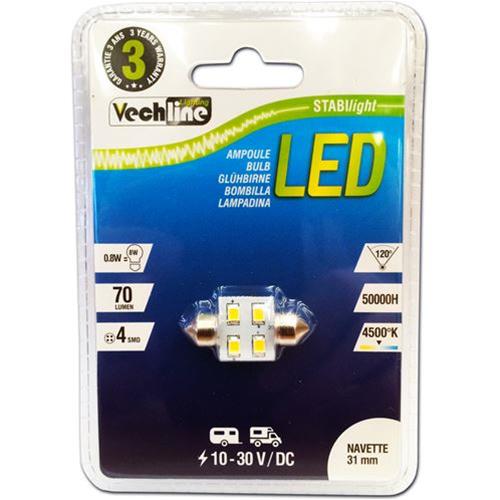 LAMPADA LED TIPO SILURO 9X31MM 0.6W 10-30V