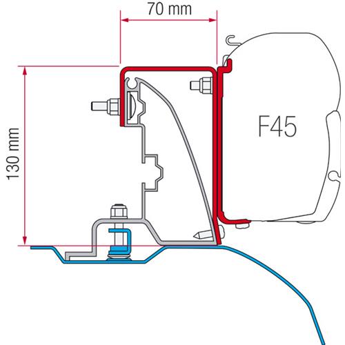 STAFFE PER F45 ADAPTER DUCATO/JUMPER/BOXER H2 ROOF RAIL 98655-625