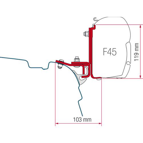 STAFFE PER F45 ADAPTER VW T5/T6 BRANDRUP 98655-627