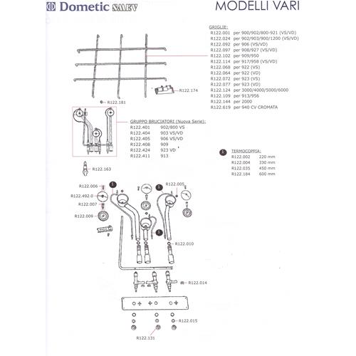 GRIGLIA SMALTATA PER 900/902/800-921 (SX/DX) SMEV R122.001 1053110159