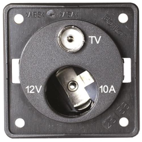 PRESA 12VAUTO+TV (PRESA 12V ACCENDISIGARI+TV 9,5 75OHM) GRIGIO BMP12ATV/G