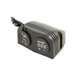 VOLTMETRO + 2 USB DA APPOGGIO FISS. A VITI