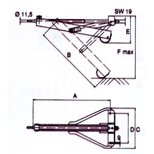 MARTINETTO STABILIZZATORE PER CARAVAN STANDARD 60° 500MM