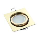FARETTO 12V DA INCASSO ALOGENO 85X85MM ORIENTABILE OTTONE 