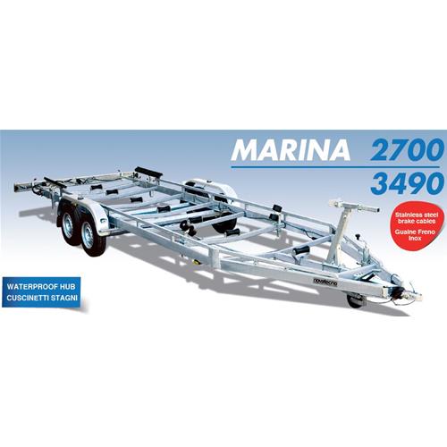 CARRELLO 3490KG FRENATO PORTA BARCA MARINA 3490