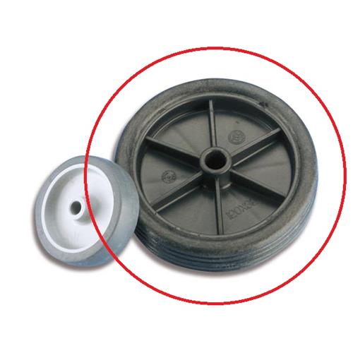 RUOTINO DI RICAMBIO GOMMA PIENA 140MM CERCHIO PLASTICA PER CARRELLI TREM
