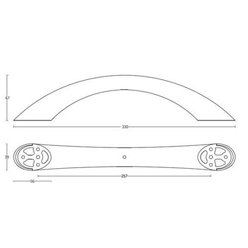 MANIGLIA PORTA IN METALLO CROMATO 330MM