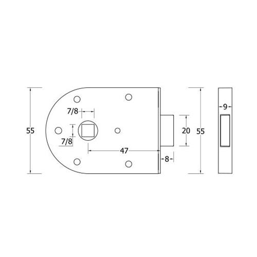 SERRATURA A SCROCCO PER TOILETTE V1119+AS1119