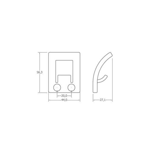 APPENDINO SINGOLO IN ABS CROMO LUCIDO AS244