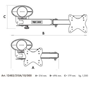 SUPPORTO PORTATELEVISORE TV A 3 SNODI 12483/210A/10/000
