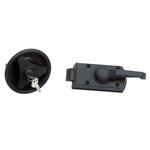 SERRATURA CARAVAN TONDA DX PER PORTA NERA IMPUGNATURA TRIANGOLARE