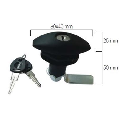 SERRATURA PUSH PER PORTELLONE NERA 80X40MM