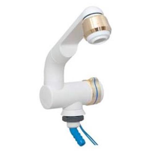 RUBINETTO CARAVAN IN ABS BIANCO ORO CON INTERRUTTORE 20MM