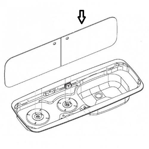 105313556 COPERCHIO IN VETRO DESTRO PER PIANO COTTURA MO9222 MO9202
