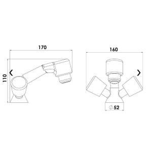 MISCELATORE A DUE MANOPOLE CRISTAL CON DOCCINO