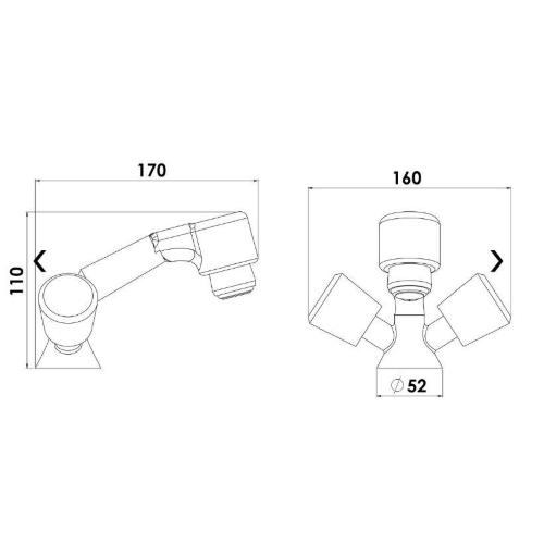 MISCELATORE A DUE MANOPOLE CRISTAL CON DOCCINO