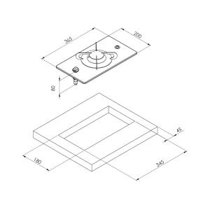PIANO COTTURA A GAS CON 1 FUOCO 1900W CRYSTAL