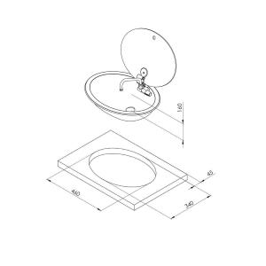 LAVELLO INOX OVALE 460X340MM A SCOMPARSA
