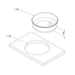 LAVELLO INOX TONDO DIAM 385MM
