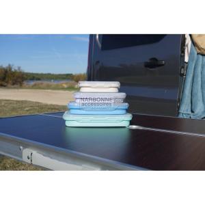 SET 4 CONTENITORI CON COPERCHIO PIEGHEVOLI IN PLASTICA E SILICONE