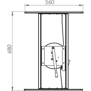 GAMBA PER TAVOLO TELESCOPICA CON TRASLATORE 4 DIR.+ ROT. COSMO 2 715/335MM