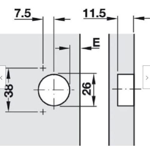CERNIERA IN ACCIAIO A BRACCIO CORTO PER ANTINE/PORTE SENZA MOLLA