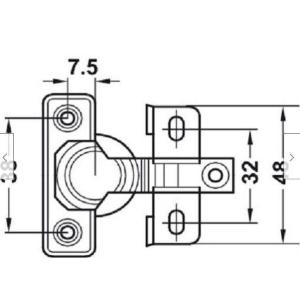 CERNIERA IN ACCIAIO A BRACCIO CORTO PER ANTINE/PORTE SENZA MOLLA