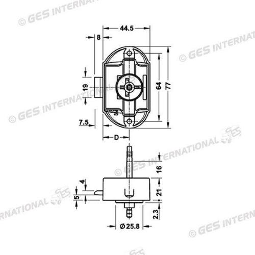 PUSH-LOCK BILATERALE CON FORI E GANCI BIANCO