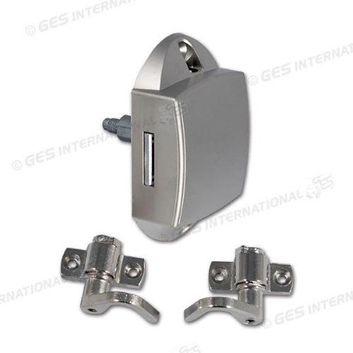 PUSH-LOCK UNILATERALE CON FORI E GANCI NICHEL SATINATO