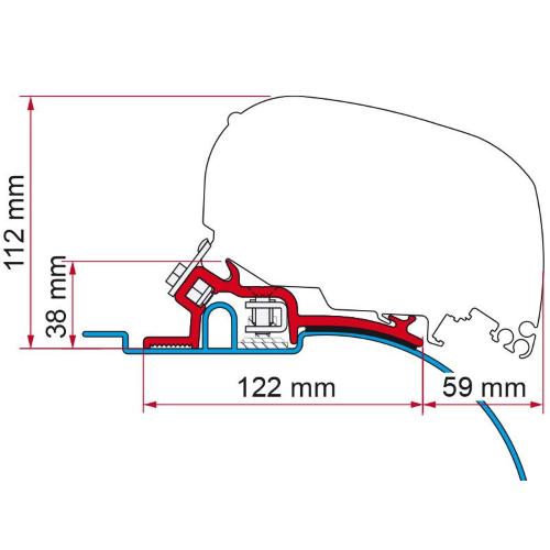 STAFFE PER F80/F65 ADAPTER DUCATO/JUMPER/BOXER H2 DAL 94 AL 06.2006 98655-693 LOW PROFILE