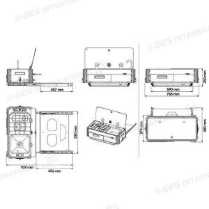 LAVELLO INOX CON PIANO DI COTTURA A GAS CON 2  FUOCHI 1000+1900W ESTRAIBILE SLIDE OUT KITCHEN SL140LC