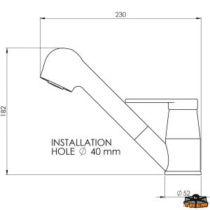 MISCELATORE MONOCOMANDO CON DOCCIA ESTRAIBILE