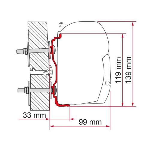 STAFFA PER F45 ADAPTER HYMER DAL 2016 500 98655Z064