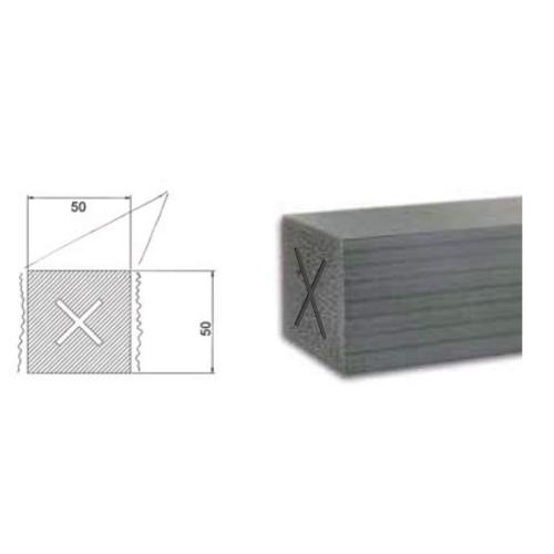 PROFILO STRUTTURALE PVC ESPANSO CON RINFORZO 50X50MM 2,5MT