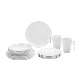 KIT PIATTI E ACCESSORI IN MELAMINA 4 PERSONE 16PZ SPHERICA 0830160N.C7T