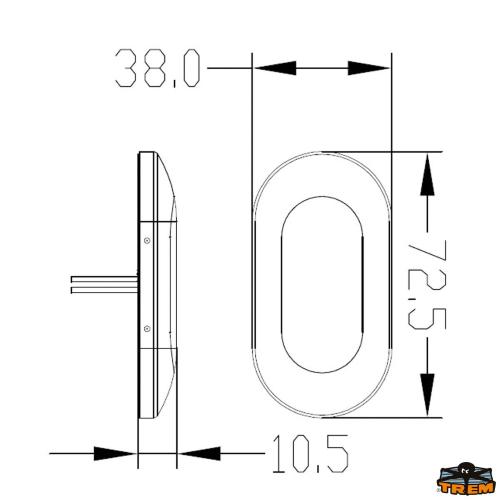 LUCE DI CORTESIA 12V DA APPOGGIO LED 73X38MM 6LED 1,2W BLU