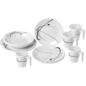 KIT PIATTI E ACCESSORI IN MELAMINA 4 PERSONE 16PZ SERENADE 0830160N.C6A