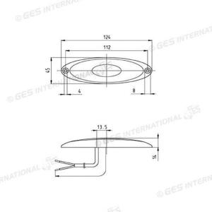 MODULO DI INGOMBRO FRONTALE A LED 125X45X14MM INT 112MM BAS. BIANCA