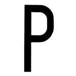 LETTERA ADESIVA 8CM TARGA "P" NERA 
