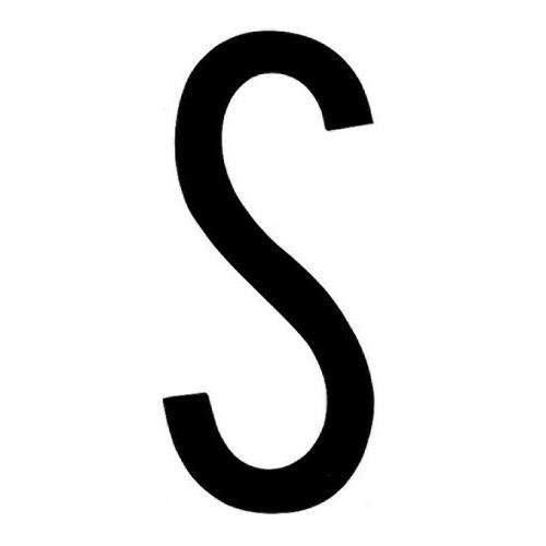 LETTERA ADESIVA 8CM TARGA "S" NERA 