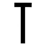 LETTERA ADESIVA 8CM TARGA "T" NERA 